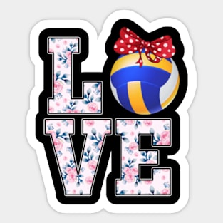 Summer Floral Love Volleyball Sticker